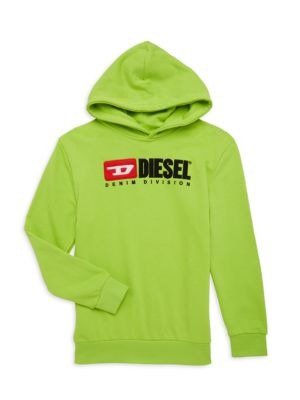 Diesel Boy's Logo Patch Cotton-Blend Hoodie
