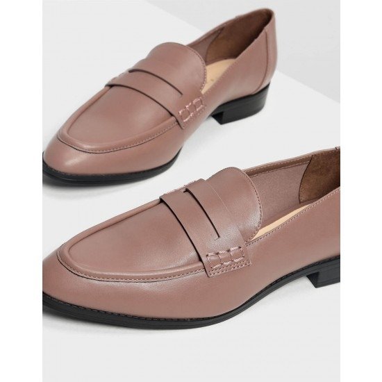 Mauve Classic Penny Loafers | CHARLES & KEITH