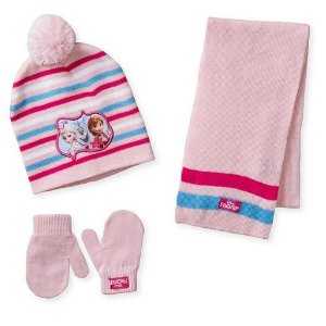 史低价！Disney 冰雪奇缘主题女童帽子围巾手套3件套