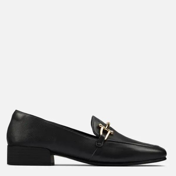 Women's Pure Block Leather Loafers - Black