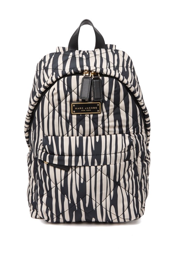 Quilted Nylon Printed Backpack