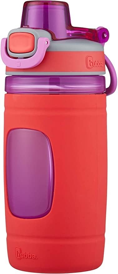 Flo Kids Water Bottle with Silicone Sleeve, 16 oz., Coral