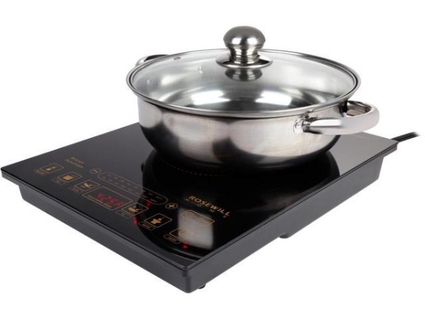 RHAI-16002 1800-Watt 5 Pre-Programmed Settings Induction Cooker Cooktop with Stainless Steel Pot