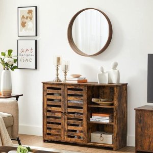 Dealmoon Exclusive: VASAGLE Brown Kitchen Buffet Sideboard with Shelves