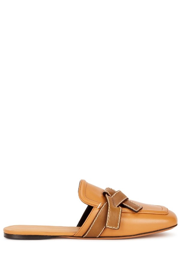 Gate brown leather mules