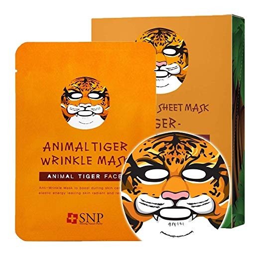 Animal Tiger Wrinkle Korean Face Sheet Mask - 10 Sheet Pack