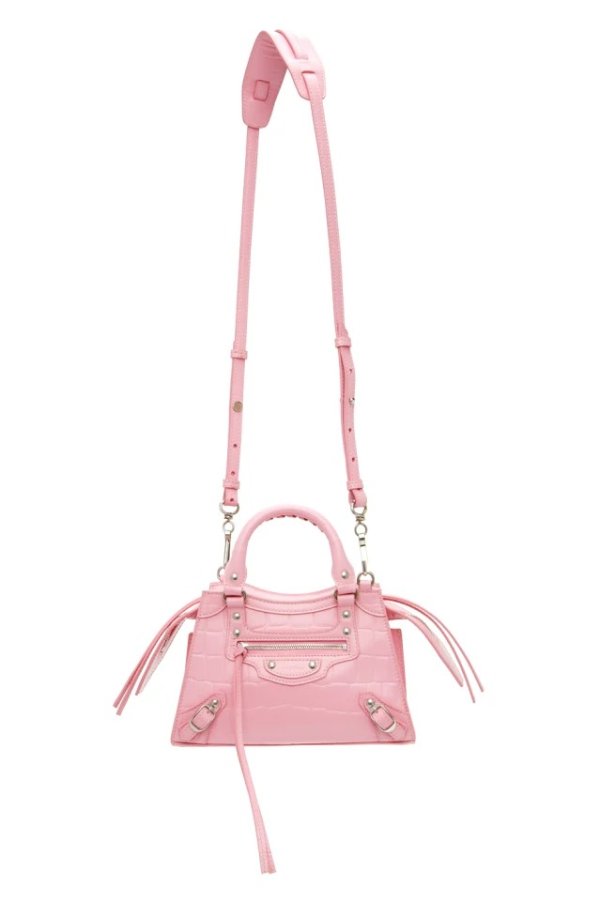 Pink Croc Mini Neo Classic Top Handle Bag