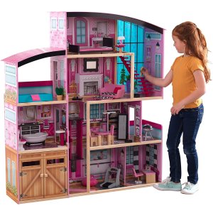 史低价：KidKraft 木质三层豪华娃娃屋，带滑动电梯，30个配件
