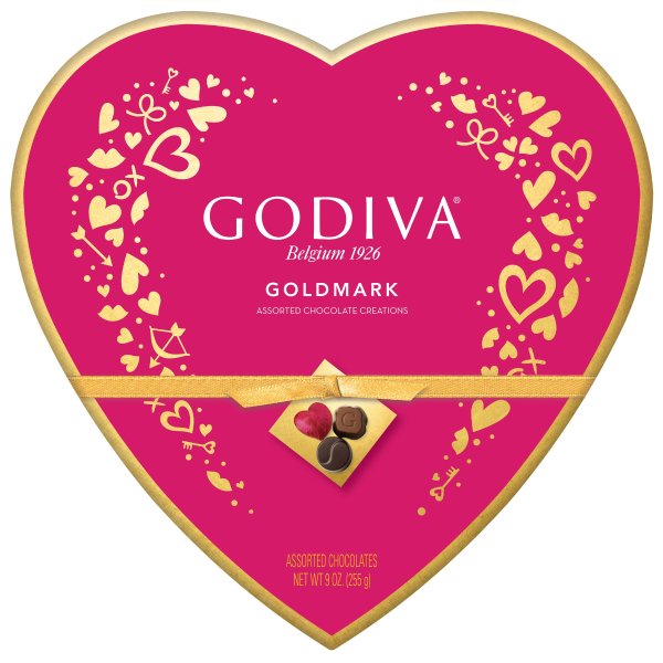 Valentine's Day Goldmark Assorted Chocolate Heart Box, 24 Pieces, 9 Oz
