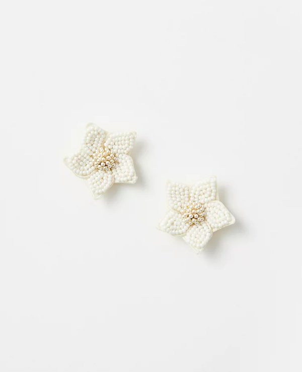 Beaded Flower Statement Earrings | Ann Taylor