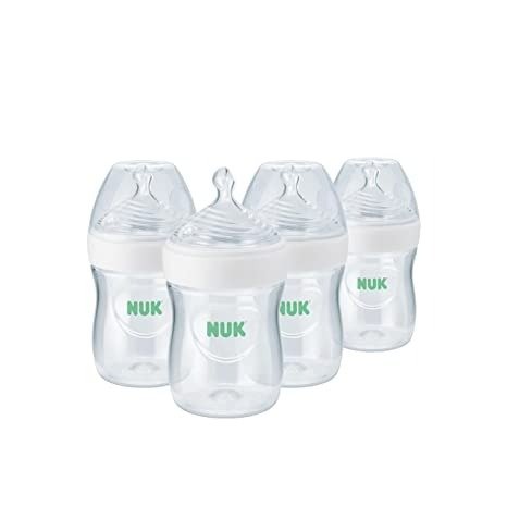 NUK Simply Natural Baby Bottle with SafeTemp, 5 oz, 4 Pack