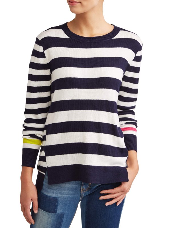 Striped High-Low Sweater Women's