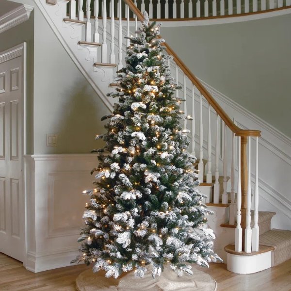 Artificial Fir Flocked/Frosted Christmas Tree with Lights