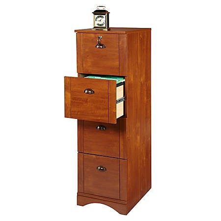 Realspace® Dawson Vertical File Cabinet, 4 Drawers, 54"H x 15-1/2"W x 21-3/4"D, Brushed Maple Item # 545652