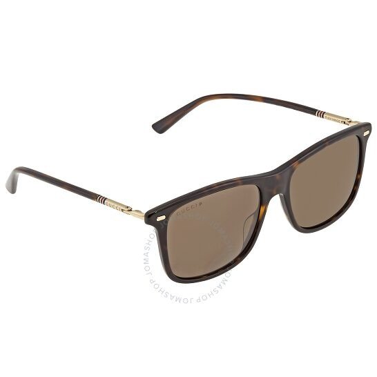 Polarized Havana Square Sunglasses GG0518S00354