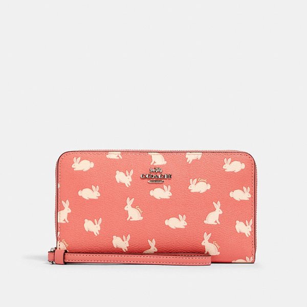 Large Phone Wallet With Bunny Script Print