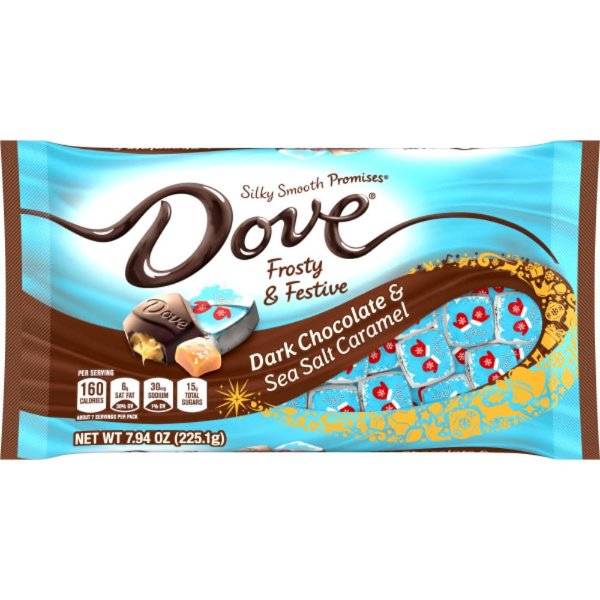 DOVE PROMISES Dark Chocolate Sea Salt Caramel Holiday Candies, 7.94oz Bag