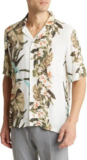 Rayer Tropical Short Sleeve Button-Up Camp Shirt