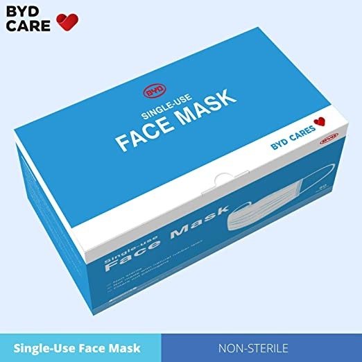 Single Use Disposable Face Mask, Box of 50