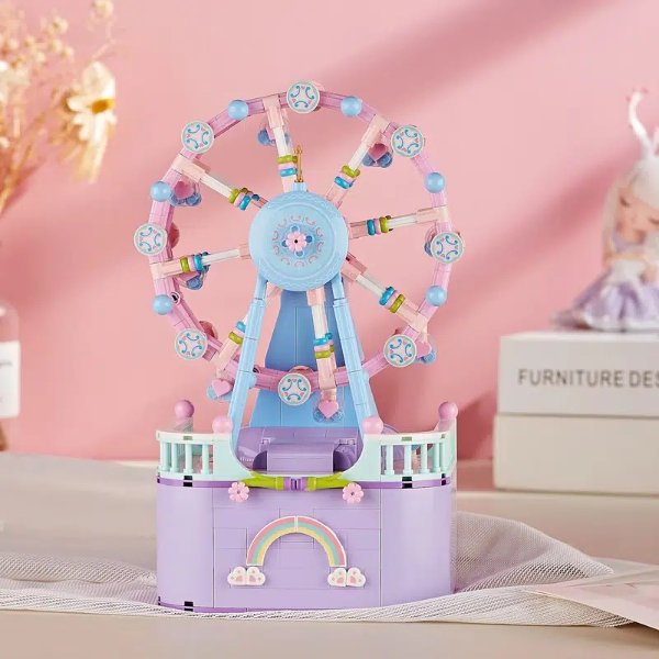 725pcs Xks Ferris Wheel Music Box Building Sets For Children 8+ And Adults.ideas Collectible Building Block, Holiday Christmas Birthday Gift. Micro Mini Blocks(not Compatible With Lego Set) - Toys & Games - Temu