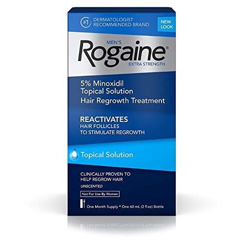 Men's Rogaine Extra Strength 5% Minoxidil Topical Solution for Hair Loss and Hair Regrowth, Topical Treatment for Thinning Hair, 1-Month Supply
