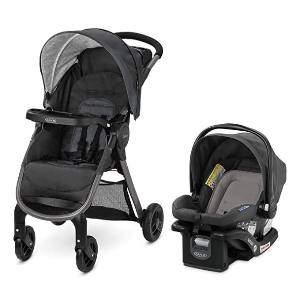 FastAction SE Travel System | Includes Quick Folding Stroller and SnugRide 35 Lite Infant Car Seat, Redmond, Amazon Exclusive