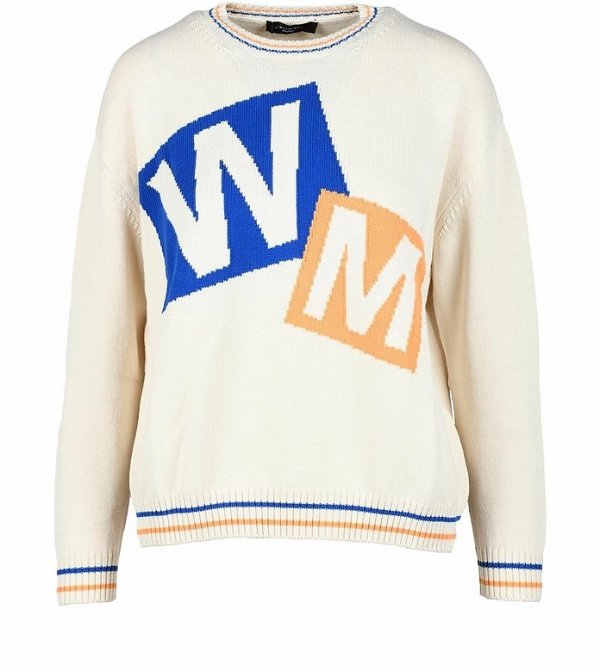 Women's Beige/Blu Sweater