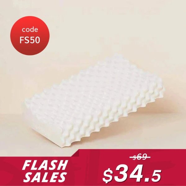 【Flash Sale】93% Thailand Natural Latex Massager Pillow - One Piece (Use Code: FS50 for $34.5)
