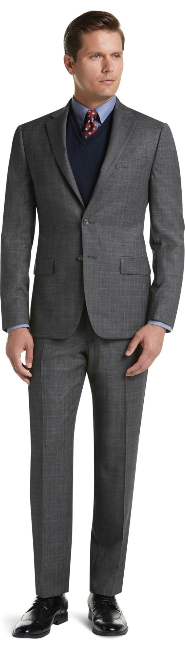 Traveler Collection Slim Fit Glen Plaid Suit