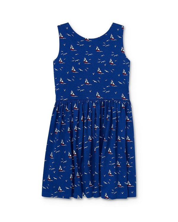 Girls' Sailboat Fit-and-Flare Dress - Little Kid
