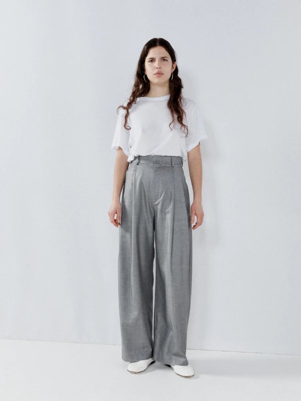 Wide-leg wool and silk-blend trousers | Raey