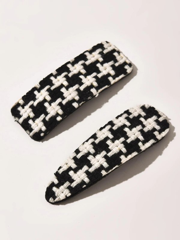 2pcs Houndstooth Hair Clip