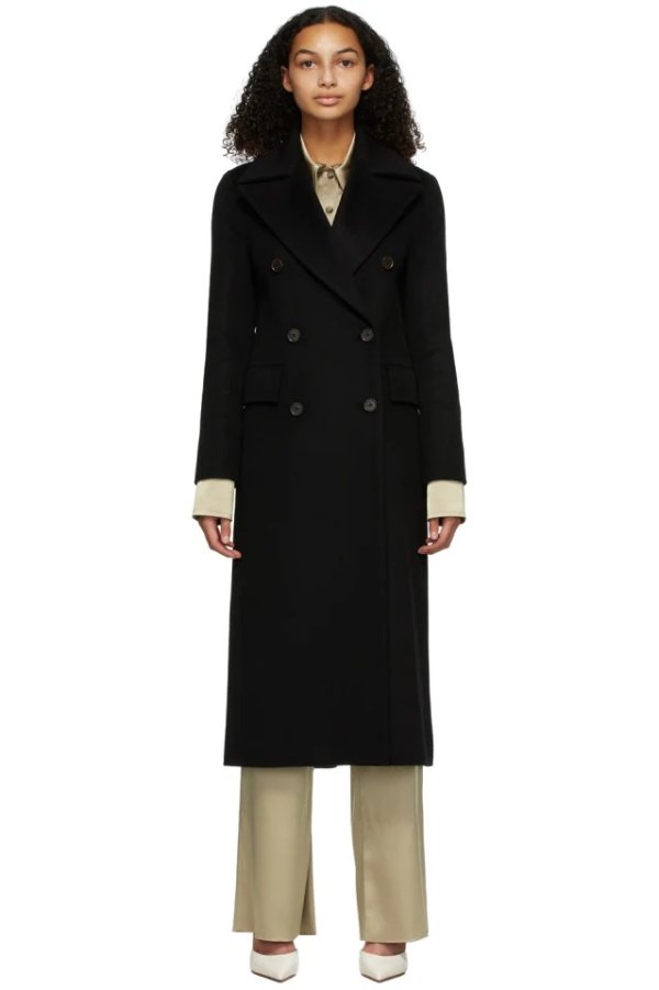 Black Wool Lana Coat
