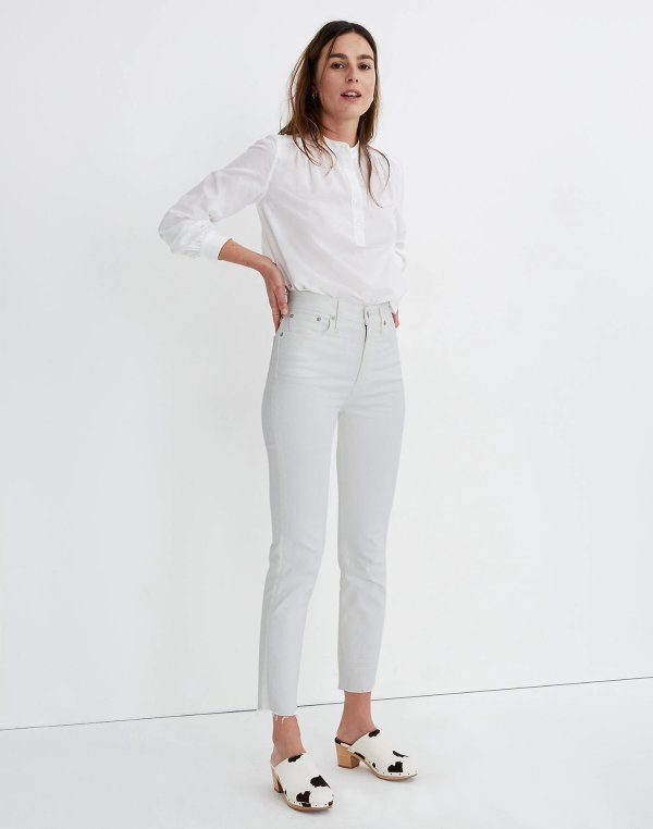 The Perfect Vintage Jean in Tile White: Raw-Hem Edition
