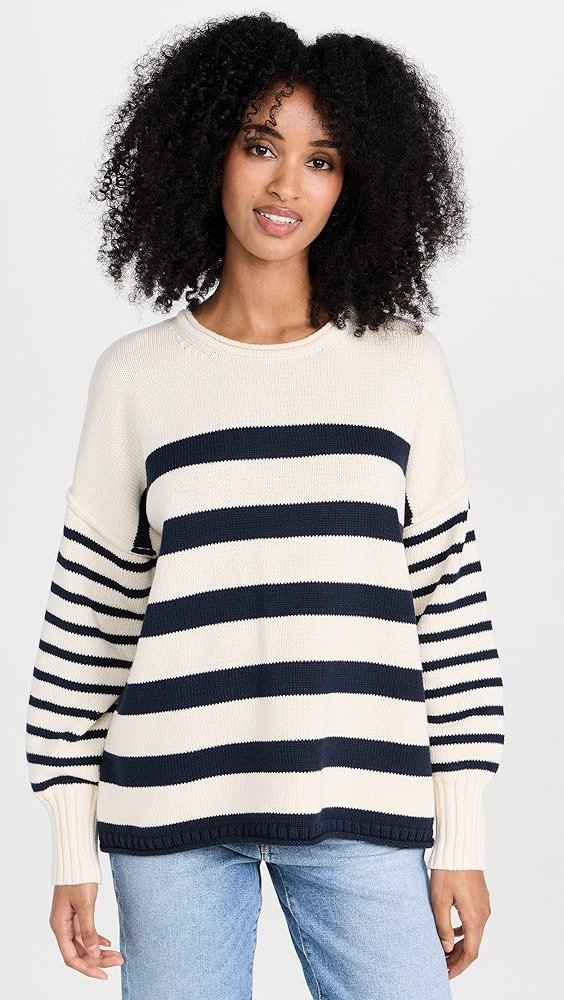 Conway Pullover Sweater in Mixed Stripe