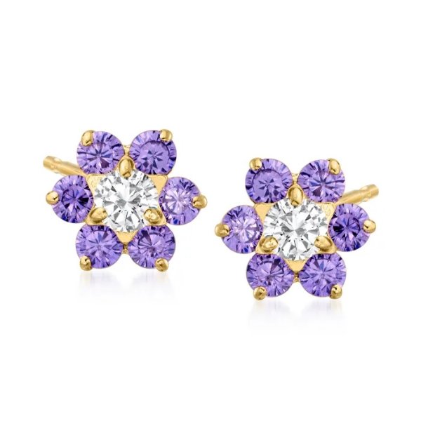 紫罗兰锆石耳环