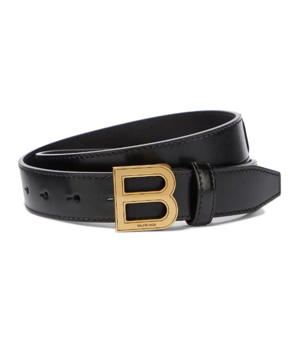 Hourglass leather belt