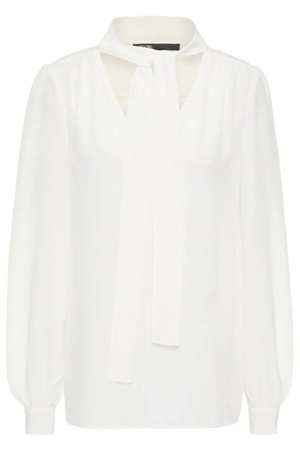 Loisa tie-neck silk crepe de chine blouse