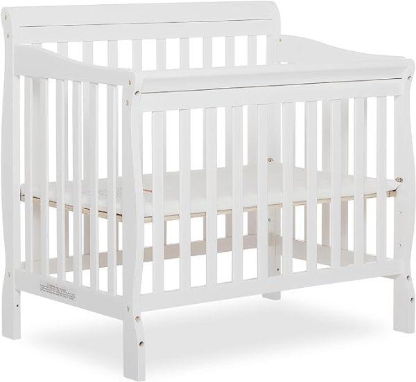 Aden 4-in-1 Convertible Mini Crib in White, Greenguard Gold Certified