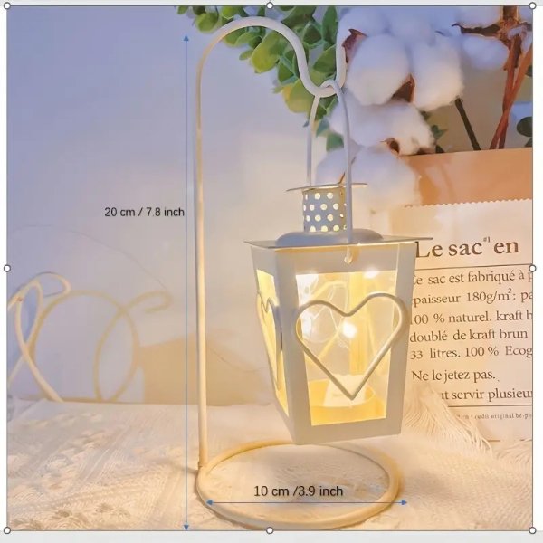 1pc Christmas Gift Bedside Table Warm Color Lamp Wrought Iron Nordic Hanging Lamp Iron Frame Candlestick Square Candlestick Decorative Creative Night Light - Home & Kitchen - Temu