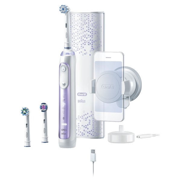9600 Electric Toothbrush, 3 Brush Heads, Powered By Braun, Orchid Purple