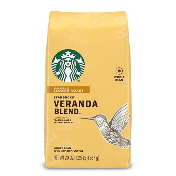 Blonde Roast Whole Bean Coffee — Veranda Blend — 100% Arabica — 1 bag (20 oz.)
