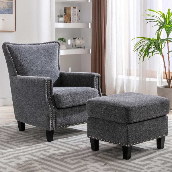 Fabric Chair & Ottoman