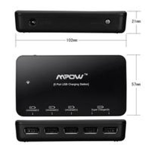 Mpow® 36 Watts (5v/7.2a) 5-port Smart Wall Charger Multi Port USB Charger 