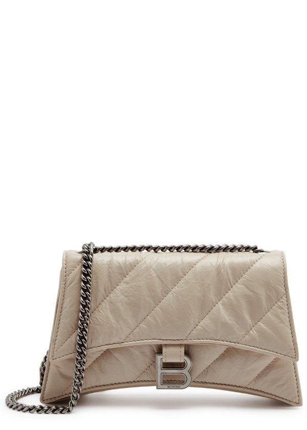 BALENCIAGA Crush quilted leather wallet-on-chain