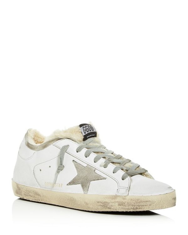 Unisex Superstar Leather & Shearling Low-Top Sneakers