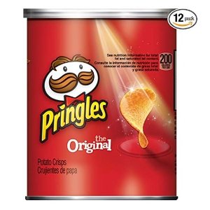 Pringles Potato Crisps Chips, Original Flavored, Single Serve, Grab and Go, 1.3 oz Can(Pack of 12)
