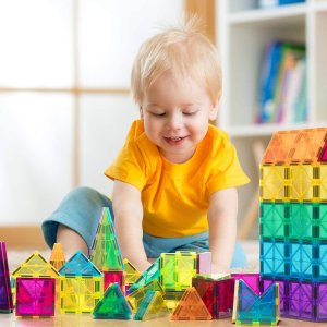 Magnetic Blocks Building Set for Kids, Magnetic Tiles Educational Building Construction Toys by ROPODA
