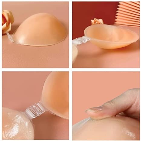 Push up Adhesive Bra Invisible Strapless Reusable Plunge Bras Backless Silicone Sticky Bra