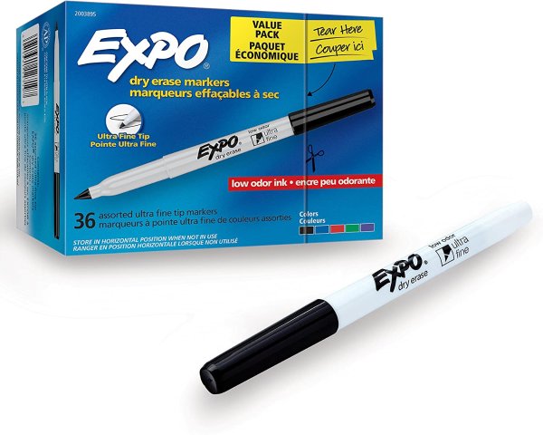 Low-Odor Dry Erase Markers, 36-Count
